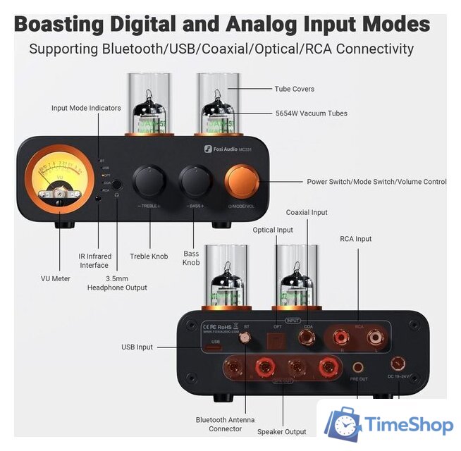 Интегральный усилитель Fosi Audio MC331 - Изображение №3 — Интернет-магазин Time-Shop