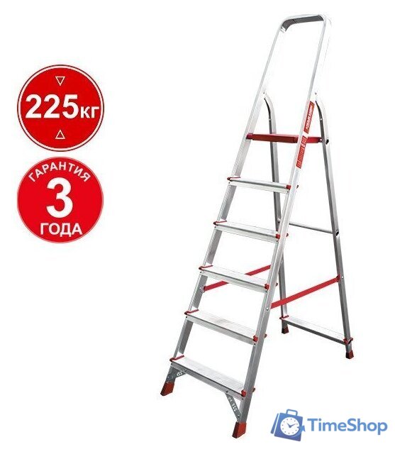 Лестница-стремянка Новая высота NV 311 алюминиевая профессиональная 6 ступеней - Изображение №1 — Интернет-магазин Time-Shop