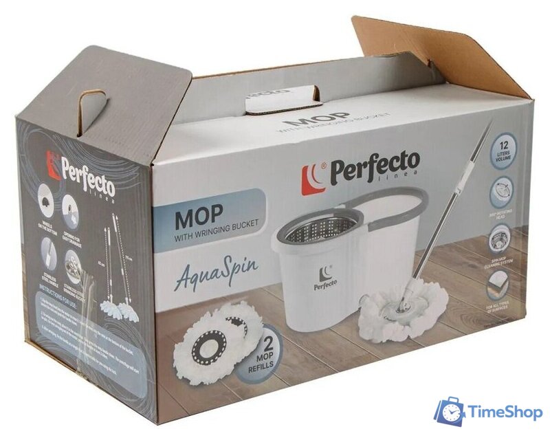 Швабра с отжимом Perfecto Linea AquaSpin 43-452521 - Изображение №15 — Интернет-магазин Time-Shop