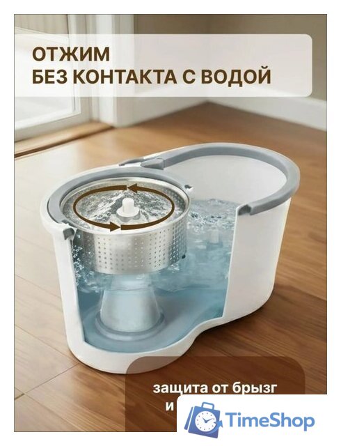 Швабра с отжимом Perfecto Linea AquaSpin 43-452521 - Изображение №14 — Интернет-магазин Time-Shop