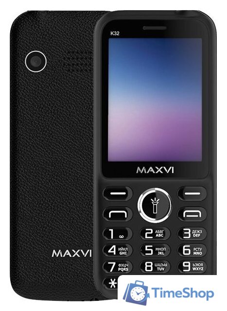 Кнопочный телефон Maxvi K32 (черный) - Изображение №1 — Интернет-магазин Time-Shop