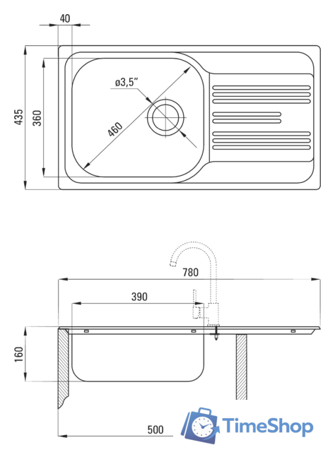 Кухонная мойка Deante Xylo ZEX 3113 (оформление) - Изображение №2 — Интернет-магазин Time-Shop
