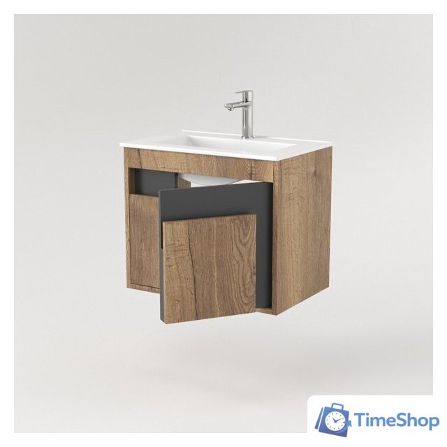  Дабер Тумба под умывальник 016 WeltWasser Deilbach 7517-60 Т16.6W.0.22 (дуб галифакс/серый) - Изображение №3 — Интернет-магазин Time-Shop