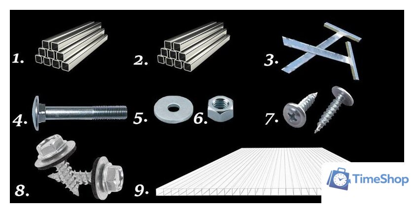 Каркас теплицы КомфортПром 3.3x4м(1) 10014086 - Изображение №6 — Интернет-магазин Time-Shop