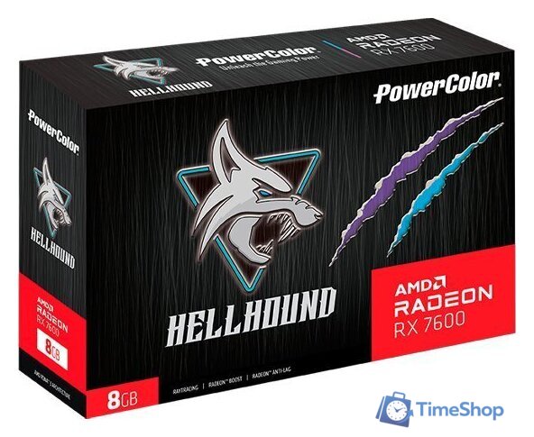 Видеокарта PowerColor Hellhound Radeon RX 7600 8GB GDDR6 RX 7600 8G-L/OC - Изображение №3 — Интернет-магазин Time-Shop