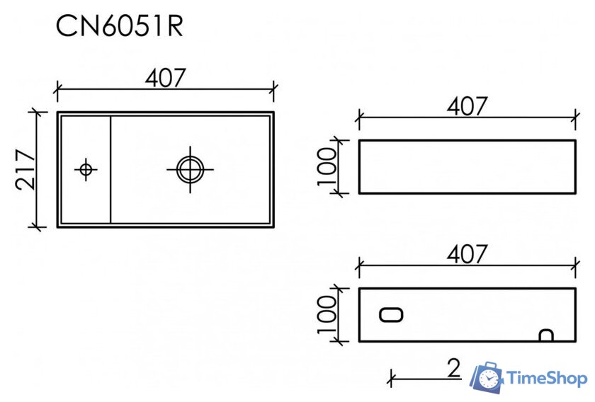 Умывальник Ceramica Nova Element R CN6051RMH (антрацит матовый) - Изображение №7 — Интернет-магазин Time-Shop