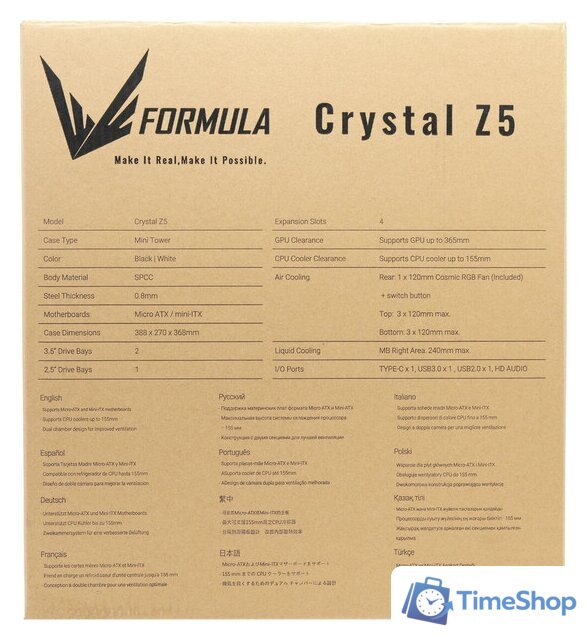 Корпус Formula Crystal Z5 TG (черный) - Изображение №16 — Интернет-магазин Time-Shop