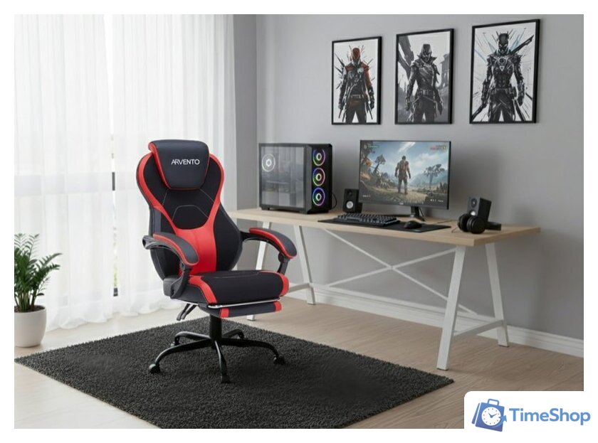 Игровое (геймерское) кресло Arvento Primo (черный/красный) - Изображение №9 — Интернет-магазин Time-Shop