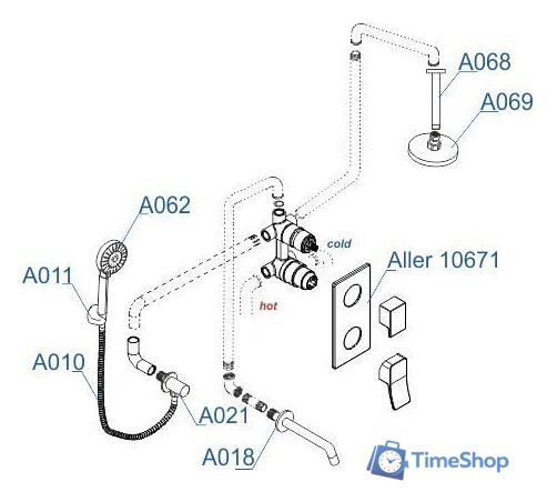 Душевая система  Wasserkraft A171668 - Изображение №6 — Интернет-магазин Time-Shop