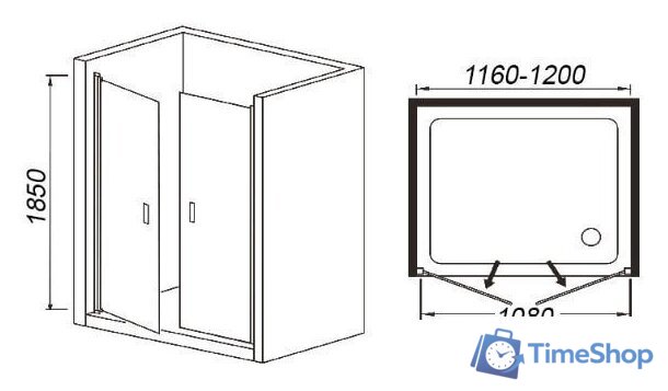 Душевая дверь WeltWasser WW600 600K2-120 - Изображение №4 — Интернет-магазин Time-Shop