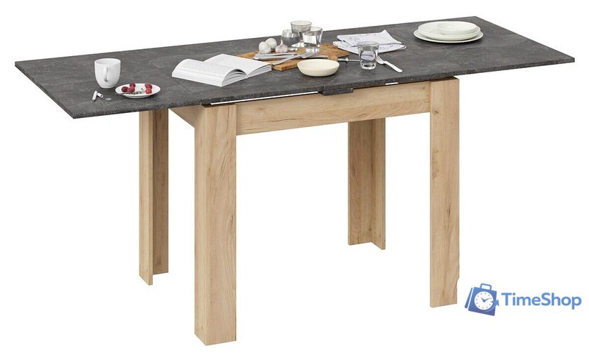 Кухонный стол Трия Промо тип 3 (дуб крафт золотой/ателье темное) - Изображение №4 — Интернет-магазин Time-Shop