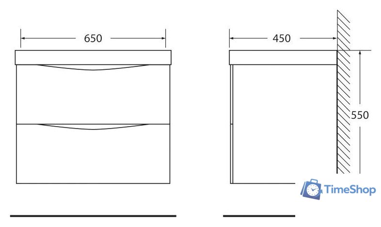  BelBagno Тумба под умывальник Marino-650-2C-SO-RN-P (rovere nature) - Изображение №3 — Интернет-магазин Time-Shop