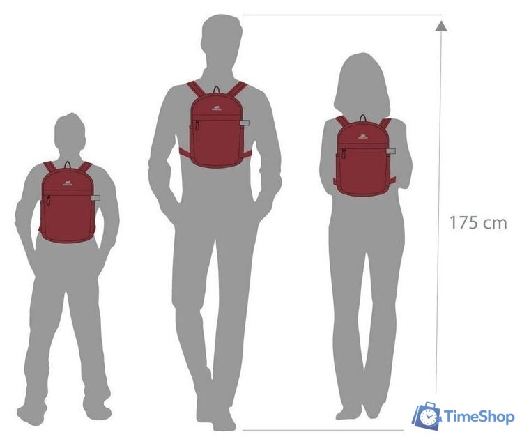 Городской рюкзак Rivacase 5422 (красный) - Изображение №18 — Интернет-магазин Time-Shop