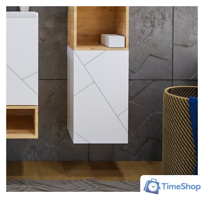  Бриклаер Шкаф-полупенал Кристалл 60 (белый) - Изображение №3 — Интернет-магазин Time-Shop