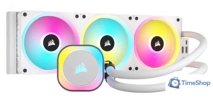 Система жидкостного охлаждения для процессора Corsair iCUE LINK H150i RGB White CW-9061006-WW - Изображение №1 — Интернет-магазин Time-Shop