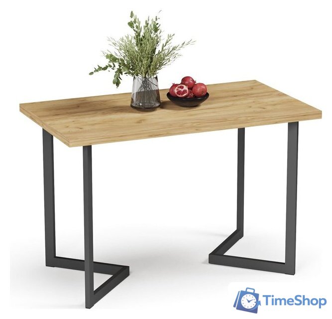 Кухонный стол Soma Miata 36 120x66 (дуб крафт золотой/черный) - Изображение №2 — Интернет-магазин Time-Shop