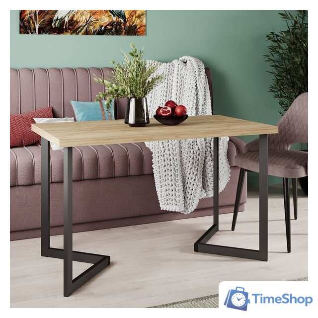 Кухонный стол Soma Miata 36 120x66 (дуб крафт золотой/черный) - Изображение №3 — Интернет-магазин Time-Shop