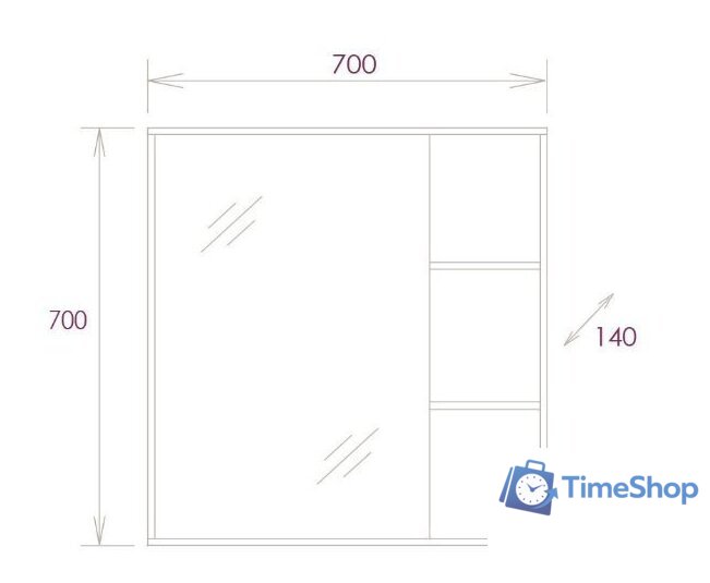  Onika Шкаф с зеркалом Тимбер 70.00 207045 - Изображение №5 — Интернет-магазин Time-Shop