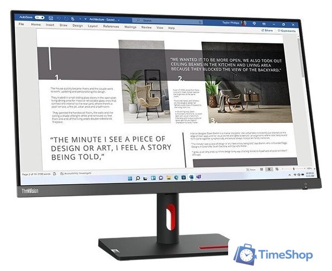 Монитор Lenovo ThinkVision S27i-30 63DFKAT4EU - Изображение №2 — Интернет-магазин Time-Shop