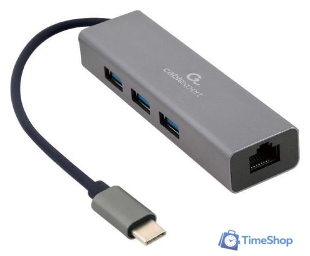 USB-хаб Cablexpert A-CMU3-LAN-01 - Изображение №1 — Интернет-магазин Time-Shop