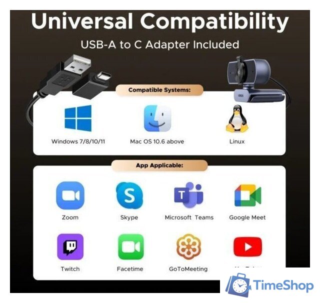 Веб-камера Ugreen CM831 65381 - Изображение №10 — Интернет-магазин Time-Shop