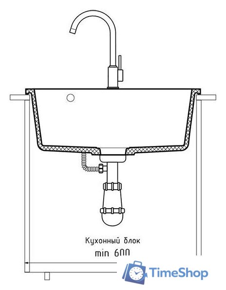 Кухонная мойка GranFest Urban GF-UR-658 (серый) - Изображение №3 — Интернет-магазин Time-Shop