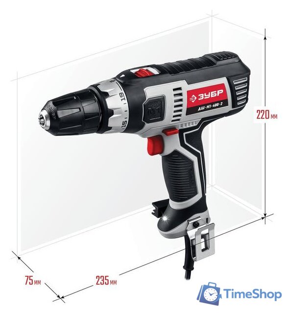 Дрель-шуруповерт Зубр ДШ-М1-400-2 - Изображение №2 — Интернет-магазин Time-Shop