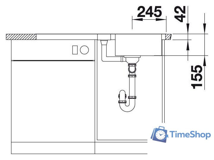Кухонная мойка Blanco Lantos 5 S-IF 517281 (нержавеющая сталь) - Изображение №5 — Интернет-магазин Time-Shop