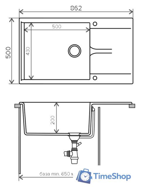 Кухонная мойка Polygran Gals-862 (черный 16) - Изображение №2 — Интернет-магазин Time-Shop