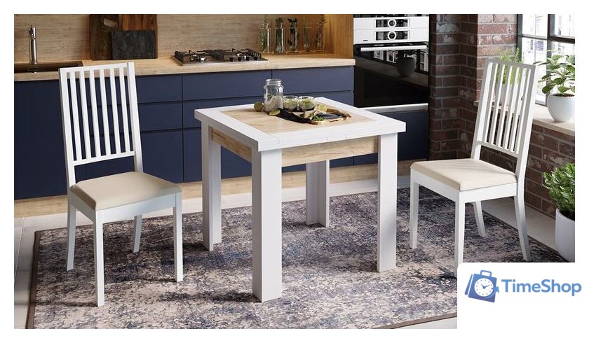 Кухонный стол Трия Хьюстон тип 3 (белый/дуб крафт золото) - Изображение №3 — Интернет-магазин Time-Shop