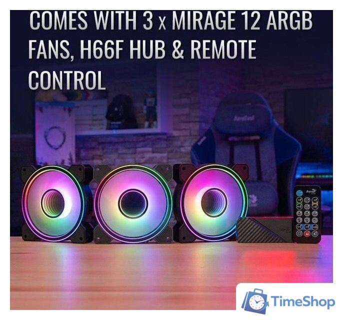 Комплект вентиляторов для корпуса с контроллером AeroCool Mirage 12 ARGB Pro - Изображение №5 — Интернет-магазин Time-Shop