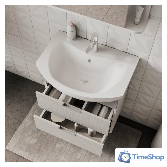  Volna Тумба под умывальник Vario Sf 60.2Y Балтика (лен, подвесная) - Изображение №3 — Интернет-магазин Time-Shop