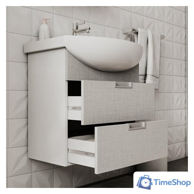  Volna Тумба под умывальник Vario Sf 60.2Y Балтика (лен, подвесная) - Изображение №5 — Интернет-магазин Time-Shop