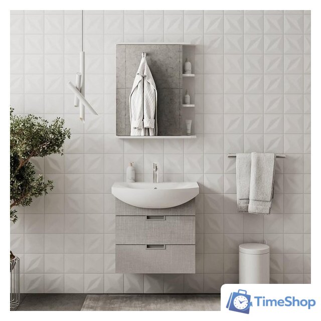  Volna Тумба под умывальник Vario Sf 60.2Y Балтика (лен, подвесная) - Изображение №4 — Интернет-магазин Time-Shop