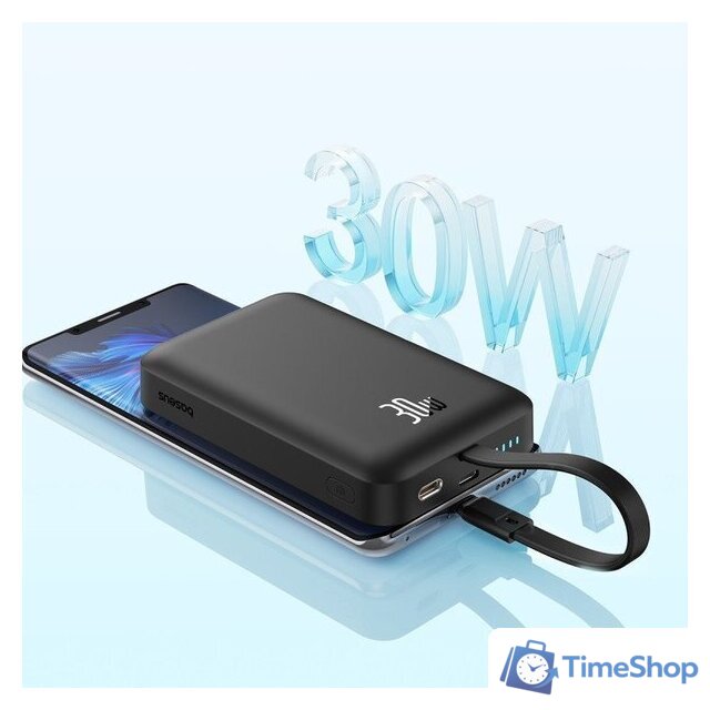 Внешний аккумулятор Baseus Magnetic Fast Charge Power Bank Type-C Edition 30W 10000mAh (черный) - Изображение №10 — Интернет-магазин Time-Shop