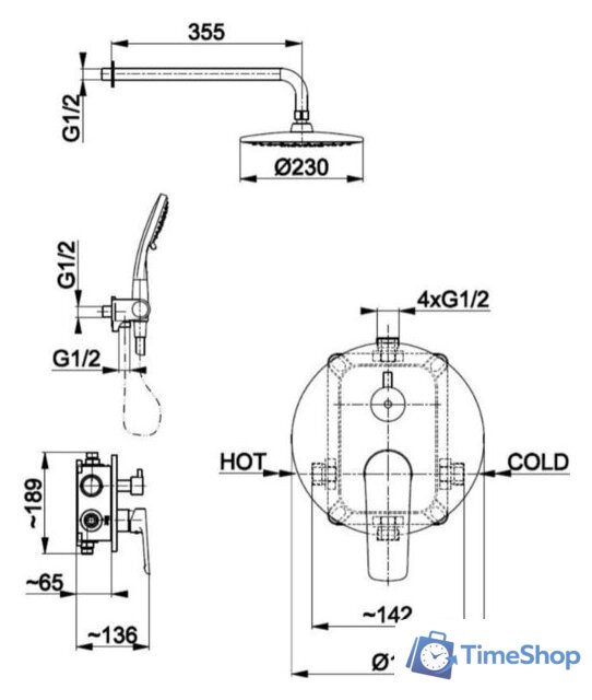 Душевая система  Armatura Tanzanit 5029-501-00 - Изображение №3 — Интернет-магазин Time-Shop