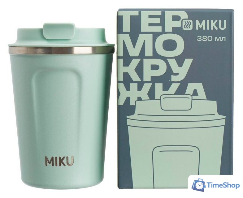 Термокружка Miku 380мл (светло-зеленый) - Изображение №3 — Интернет-магазин Time-Shop