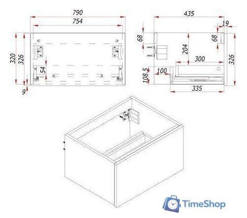  ЗОВ Тумба под умывальник Кито 80 K80LA0MWMC (аттик/белый матовый) - Изображение №4 — Интернет-магазин Time-Shop