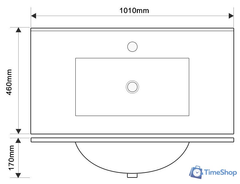  ЗОВ Тумба с умывальником Дион 100 D100LWP0M9003MKV5-OL100 (белый матовый) - Изображение №7 — Интернет-магазин Time-Shop