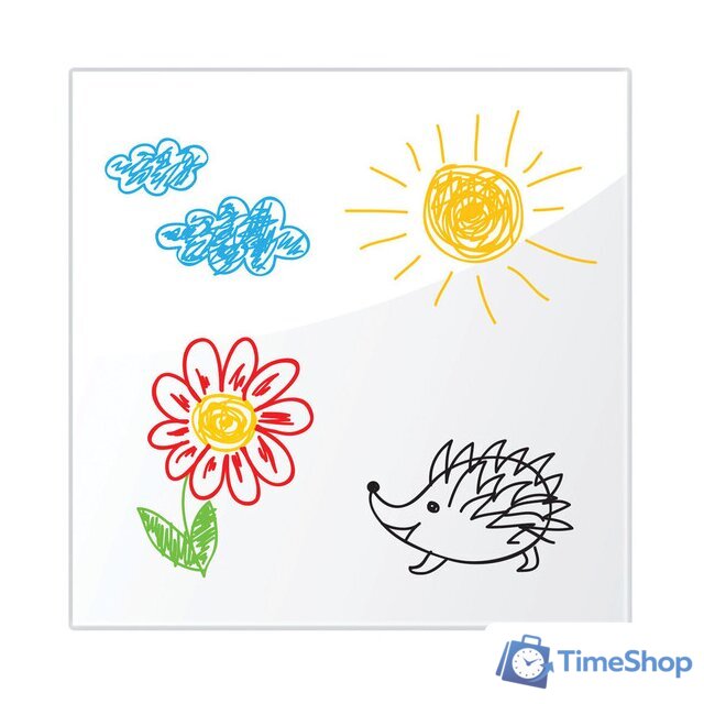 Магнитно-маркерная доска BRAUBERG стеклянная 45x45 см (белый) - Изображение №3 — Интернет-магазин Time-Shop