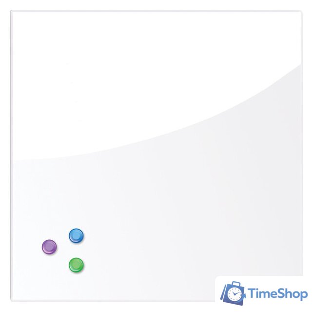 Магнитно-маркерная доска BRAUBERG стеклянная 45x45 см (белый) - Изображение №1 — Интернет-магазин Time-Shop