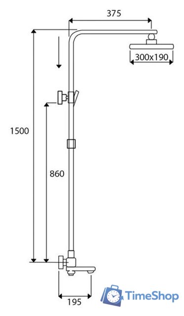 Душевая система  Rose R1096H - Изображение №2 — Интернет-магазин Time-Shop