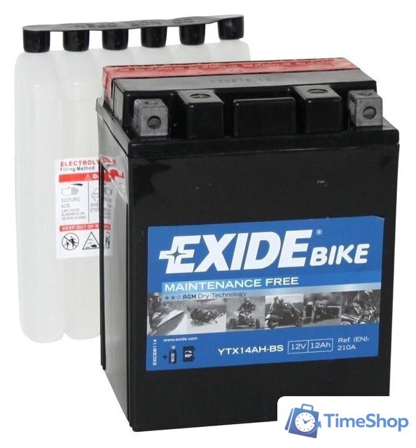 Мотоциклетный аккумулятор Exide ETX14AH-BS (12 А·ч) - Изображение №1 — Интернет-магазин Time-Shop