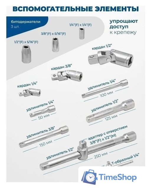 Универсальный набор инструментов Scheppach 38841+2 (216 предметов) - Изображение №9 — Интернет-магазин Time-Shop