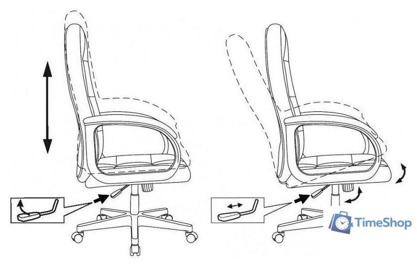 Офисное кресло Бюрократ CH 002 (Fabric 3C1 серый) - Изображение №7 — Интернет-магазин Time-Shop