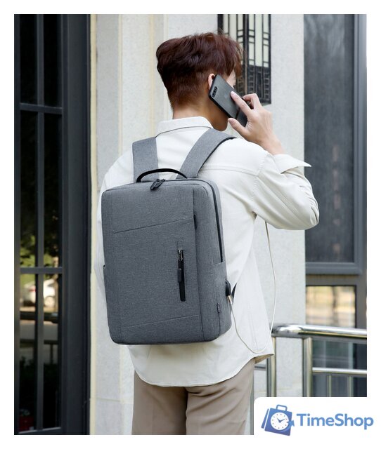 Городской рюкзак Miru Skinny 15.6 MBP-1050 (серый) - Изображение №8 — Интернет-магазин Time-Shop