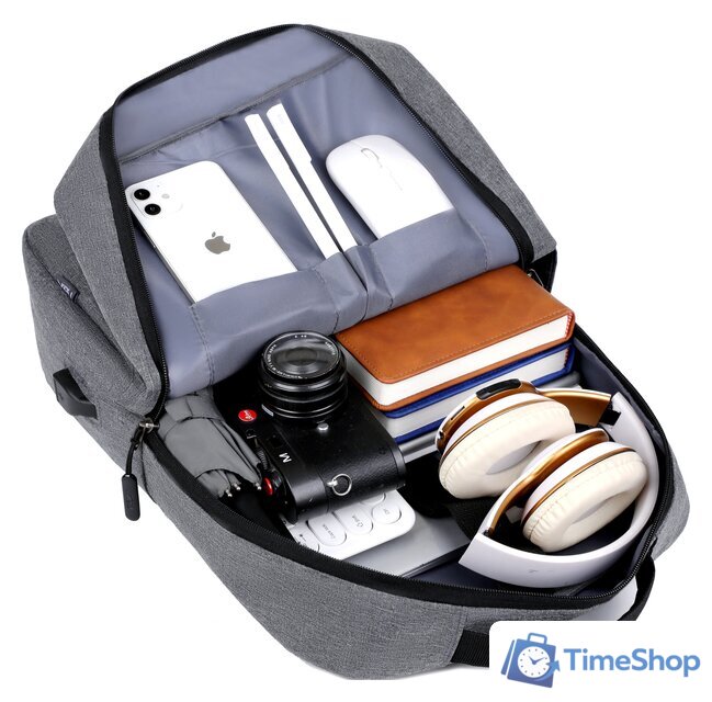 Городской рюкзак Miru Skinny 15.6 MBP-1050 (серый) - Изображение №7 — Интернет-магазин Time-Shop