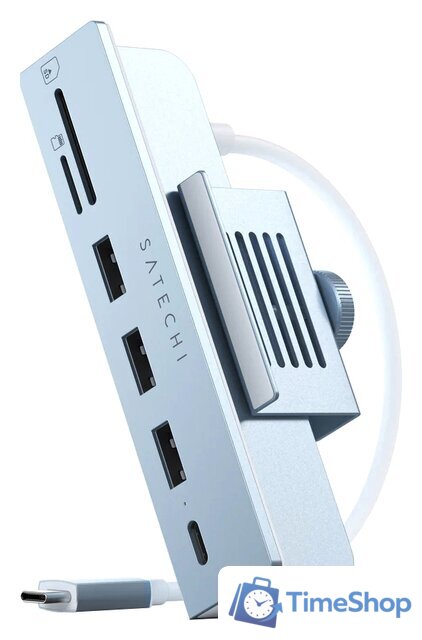 Док-станция Satechi USB-C Clamp Hub ST-UCICHB (голубой) - Изображение №1 — Интернет-магазин Time-Shop
