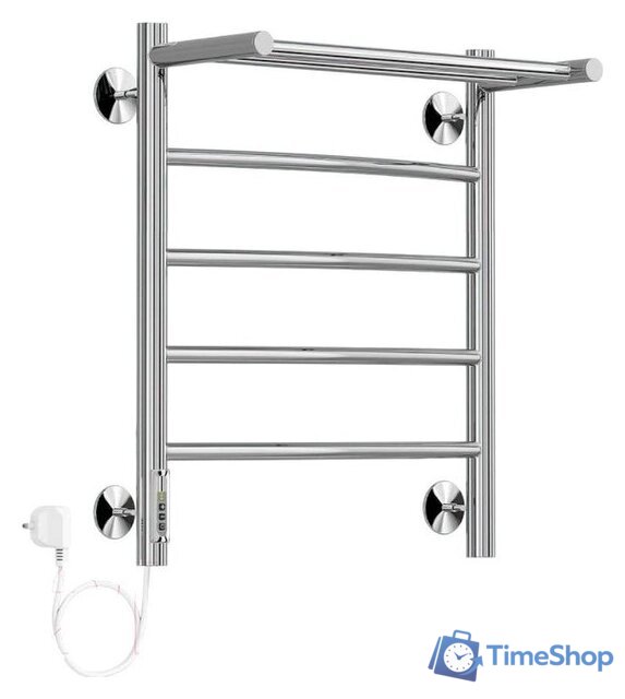 Полотенцесушитель Granula Классик 4 перекладины 50x60 D32 с полкой (терморегулятор с таймером слева) - Изображение №1 — Интернет-магазин Time-Shop