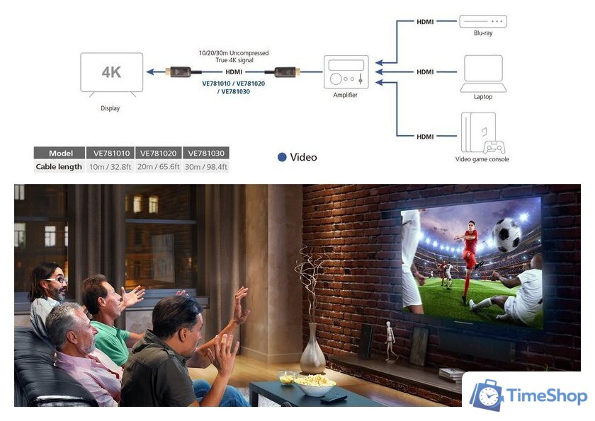 Кабель Aten VE781010-AT HDMI - HDMI (10 м, черный) - Изображение №5 — Интернет-магазин Time-Shop